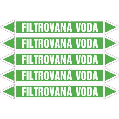 Grafiko | Splachovací voda - dle ČSN 13 0072 - Materiál Folie s vyšší lepivostí s ochrannou laminací – High tack, Rozměr aršík 5ks šipka 400x52mm