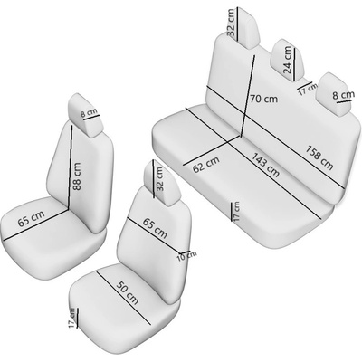 UMBRELLA Универсални калъфи за седалки luxury black (44501)