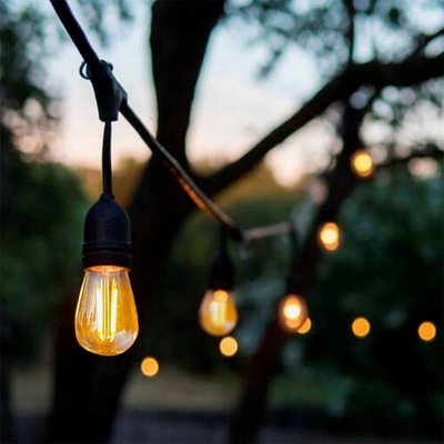 Eko-Light Venkovní světelný řetěz Garlanda černý IP44 10 m 10 světel. EKO6925