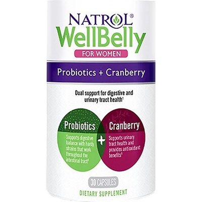 Natrol Well Belly Probiotics + Cranberry For Women [30 капсули]