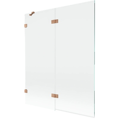 Mexen Lunar параван за вана 2-крилен ляв 140 x 150 см, прозрачен, четкан мед - 897-140-100-65-00-L (897-140-100-65-00-L)