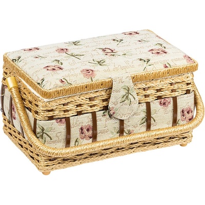 Bellatex BOX na šití Béžová,Růžová 28x18x15 cm