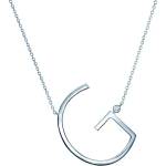 SAVICKI Сребърно колие с буква g, бял сапфир 0.05К, 45 см