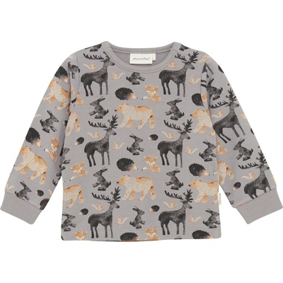 Minymo Детска блуза с дълъг ръкав Minymo Kid's T-Shirt L/S AOP Sweat Longsleeve - Cloudburst - размер 62 (EU) (704-5411-0111)