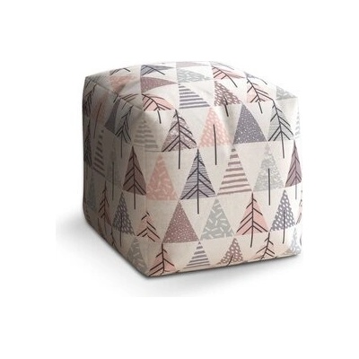 Sablio taburet Cube barevné stromky 40 x 40 x 40 cm