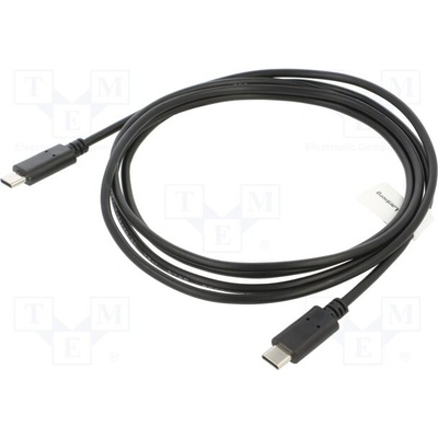 Lanberg CA-CMCM-10CU-0018-BK USB 2.0, USB C vidlice, z obou stran, zlacený, 1,8m, černý