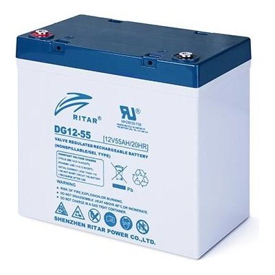 Оловна гелова батерия RITAR (DG12-55), 12V, 55Ah, 229 / 138 /211 mm F15/M6 / F11/M6 RITAR, За соларни системи (RITAR-DG12-55)