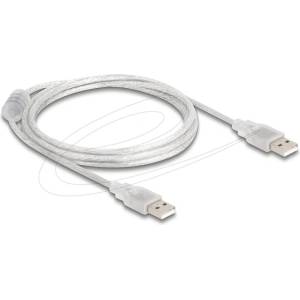 Delock USB кабел DeLock USB-A - USB-A, 1.5 m, прозрачен (DELOCK-83888)