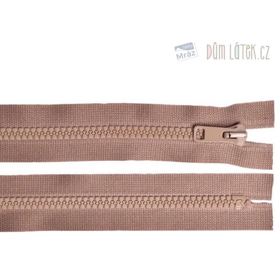 Zips kostený nedeliteľný svetlo hnedý, dĺžka 20 cm