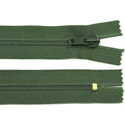 Spirálový zip no.5 nerozepínací 16cm klasický zelený
