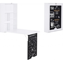 HOMCOM Nástěnný sklápěcí stůl černo-bílý, 60 x 94,5 x 147 cm