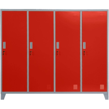 МЕТАЛЕН ШКАФ cr-1604-4 jz - СИВ/ЧЕРВЕН