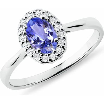 Klenota Zlatý prstienok s tanzanitom a diamantmi k0185022