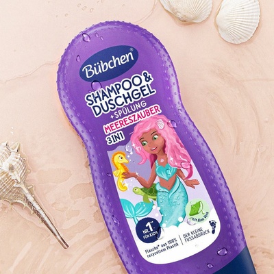 BÜBCHEN Kids šampón & sprchový gél & kondicionér 3v1 Malá morská víla 230 ml