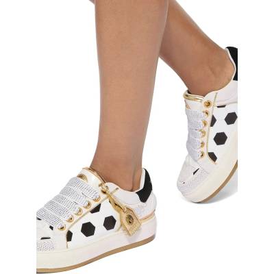 Kurt Geiger London Southbank Footy White/Blk маратонки за деца от кожа (5853413129)