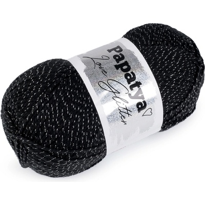 Pletací příze Papatya Love Glitter 100 g Varianta: 5 (2000) černá stříbrná, Balení: 1 ks 54250/135563/250481