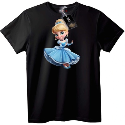 NOONEBRAND Тениска Синята Рокля на Cinderella - L, Black