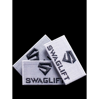 SWAGLIFT Nášivka se suchým ZIPem Nášivka typ: Swaglift Nápis - Bílá