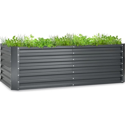 Blumfeldt High Grow Straight, vyvýšený záhon, 180 x 60 x 90 cm, 970 l, pozinkovaná ocel Černá