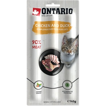 ONTARIO Онтарио стик за котки пиле и патица 3 x 5 г