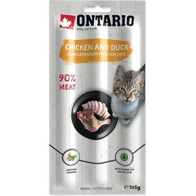 ONTARIO Онтарио стик за котки пиле и патица 3 x 5 г