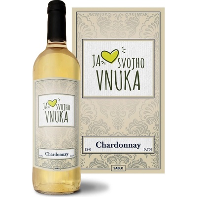 Sablio Ja milujem môjho vnuka Chardonnay biele suché víno 12 % 0,75 l (čistá fľaša)