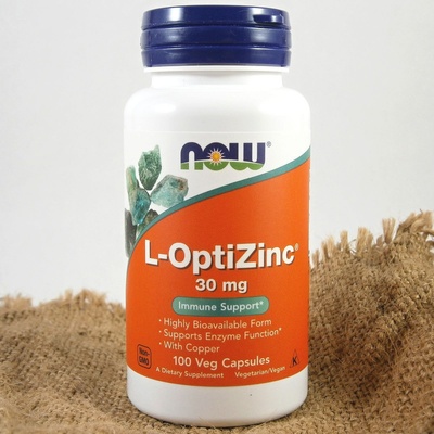 Now L-OptiZinc Zinok + Měď 30 mg 100 rostlinných kapsúl