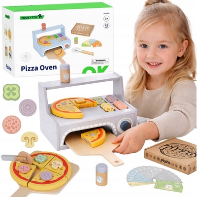 Tooky Toy Pizzerie dřevěná kamna na pizzu s příslušenstvím – Zboží Mobilmania