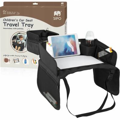 Alogy Sipo Skladací stolík do auta s vreckom na tablet čierny 5904717761580