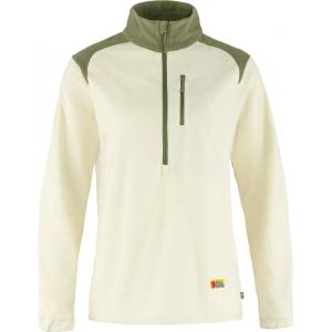 Fjällräven Дамски поларен пуловер Fjällräven Women's Vardag Lite Fleece Fleece jumper - Chalk White / Light Olive (105-3503-0314)