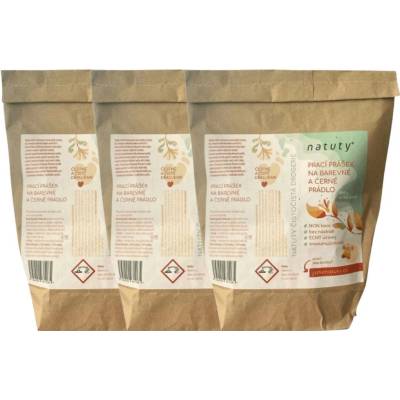 Natuty Prací prášek na barevné a černé prádlo 3 x 1 kg