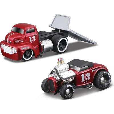 Maisto Muscle Transports 1950 Ford COE Flatbed Ford Roadster, 101211540 1:64