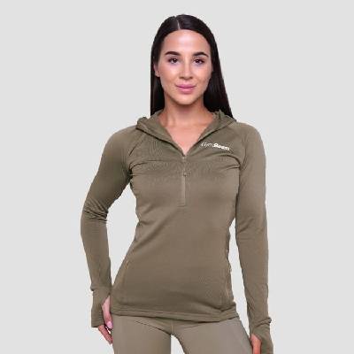 GymBeam dámská běžecká mikina 1/2 Zip Pulse Vetiver