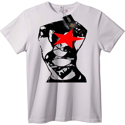 NOONEBRAND Тениска с червена мускулеста звезда - 2XL, Black