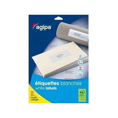 Etikety univerzálne na zakladače 60 x 190 mm Agipa A4 20 hárkov