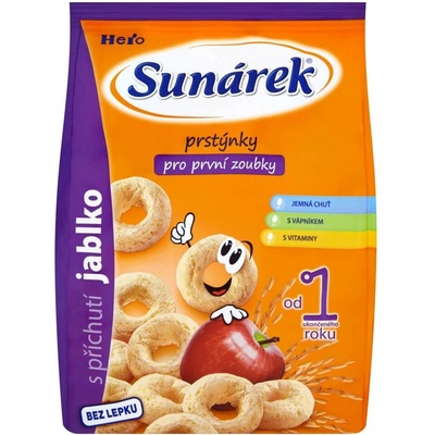 SUNÁREK Dětský snack jablkové kroužky 50 g