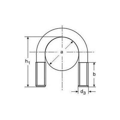 Killich strmeň (skrutka) tvar U M10 zinok 65x35x35 DN 15 DIN 3570
