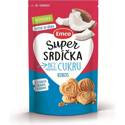 Emco Super srdíčka kokos 140 g
