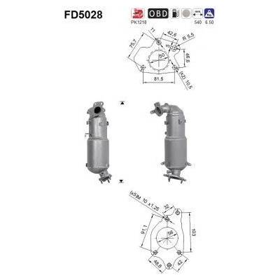 Filtr sazových částic, výfukový systém AS FD5028