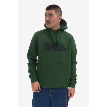 Fjallraven Памучен суичър Fjallraven Logo Hoodie M F84144 678 в зелено с качулка принт F87163 F84144 (F84144.678)