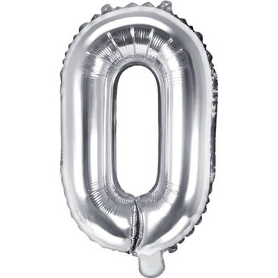 PartyDeco Fóliový balónek písmeno O stříbrný 35 cm