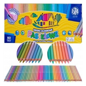 Astra Кръгли цветни моливи Astra, 50 пастелни цвята (AS312121004)