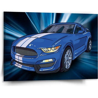 Sablio Obraz Mustang Modré pozadie - 150x110 cm