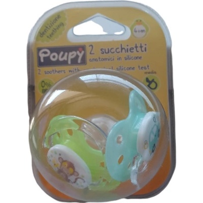 Poupy cumlík zelená+modrá 126