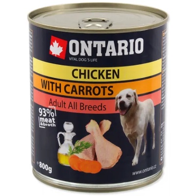 ONTARIO Can Chicken, Carrots, Salmon Oil - консерва за куче с пилешки парченца, моркови и масло от сьомга 800 гр, Чехия 214-2134