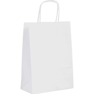 Taška 18*8*24 cm, bílý kraftový papír 80 g