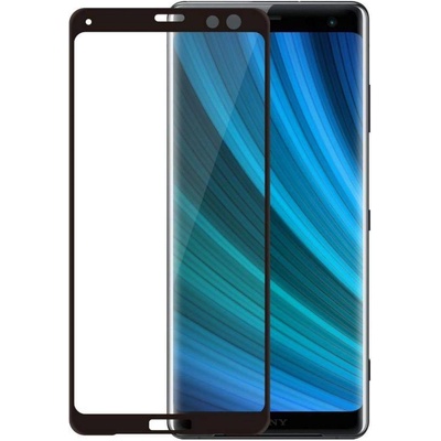 Eiger 3D Glass Full Screen Tempered Glass - калено стъклено защитно покритие с извити ръбове за целия дисплей на Sony Xperia XZ3 (черен-прозрачен)