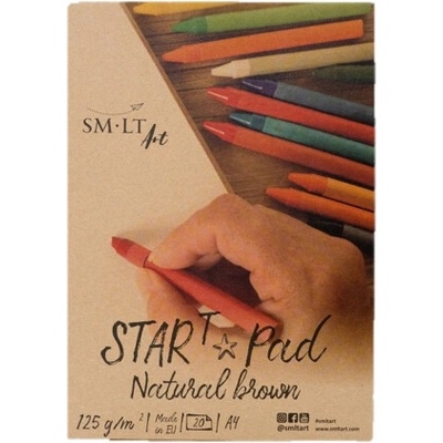 SM.LT Skicák s přírodním papírem Smlt Star Pad Brown Natur A4, 125g, 20 listů