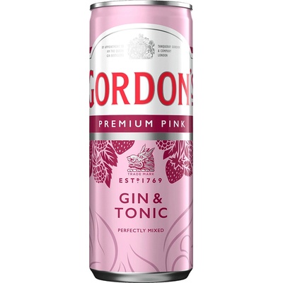 Gordons Pink & Tonic gin 6,4% 0,25 L (Plech)