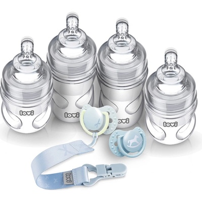 Lovi sada výbavičky Baby Shower Boy Blue 250 ml 2x + 150 ml 2x